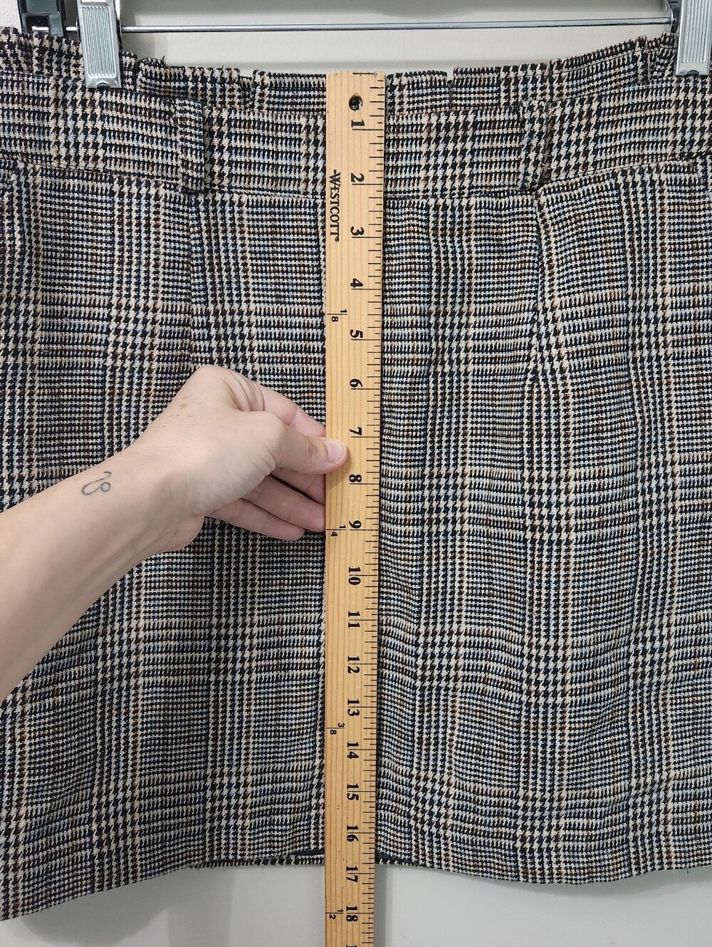 Plaid Paperbag Waist Mini Skirt Preppy Academia Schoolgirl Fall Winter Large - Picture 10 of 14